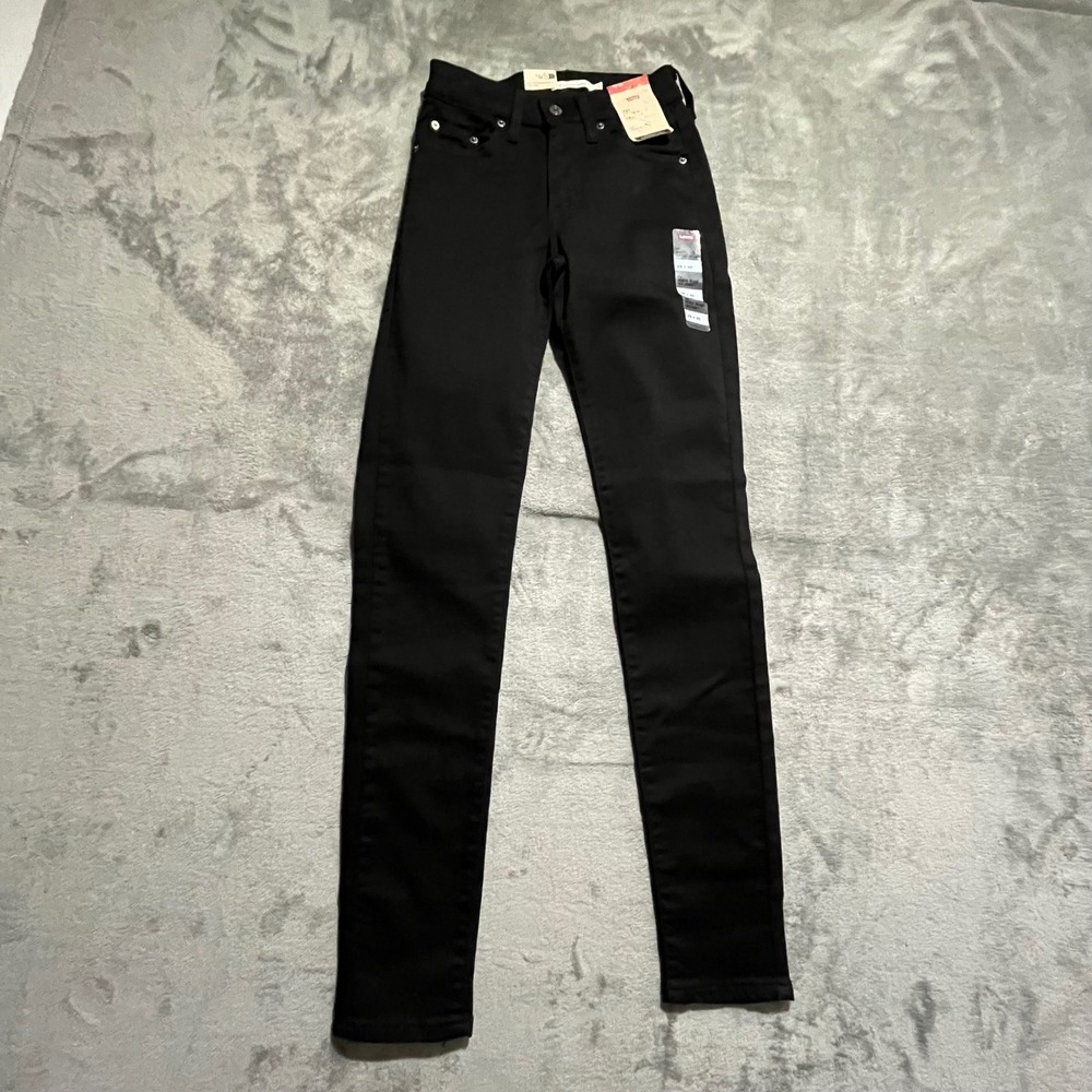 Levi's 721 High Rise Skinny Jeans Womens 25 Black Stretch Denim 18882-0024